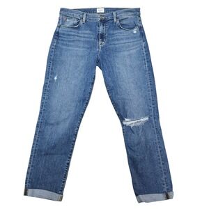 Hudson Natalie Midrise Slim Boyfriend Distressed Jeans Size 30 Ripped Denim‎